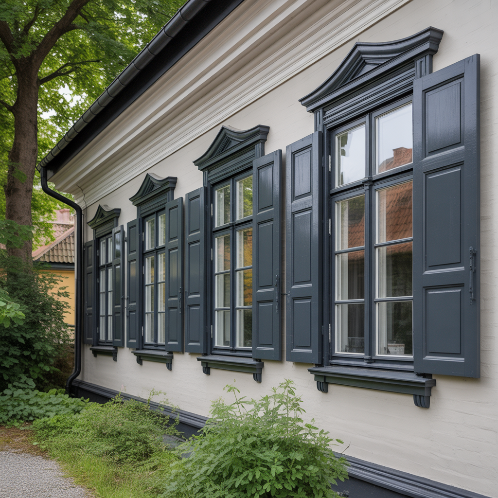 12.Hur skapar du en klassisk kansla genom att mala fonster i morka nyanser