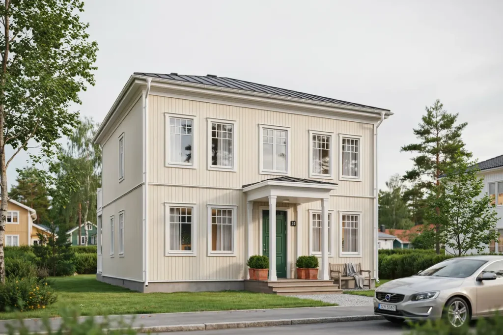 fasadm lning av tv plansvilla med kul rbyte i rentuna storvreta